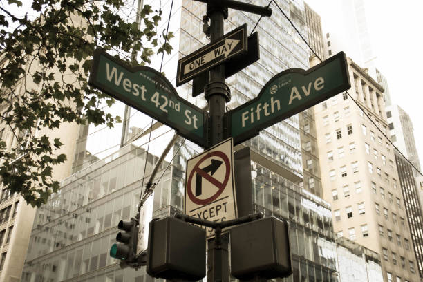 istock signs and traffic light in old vintage style 672289004