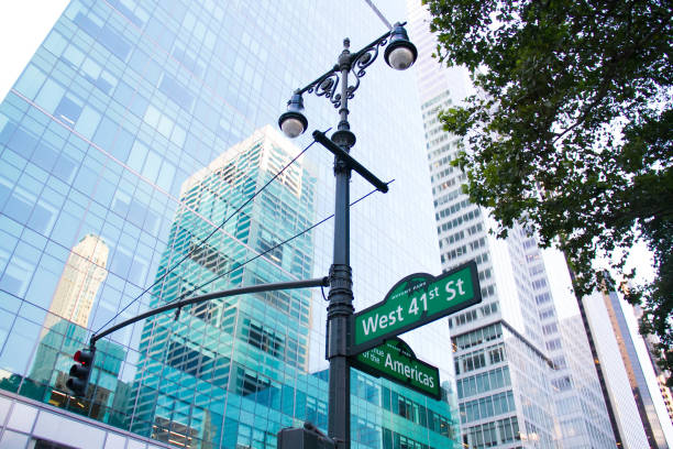 istock sign on the light pole in Manhattan, New York 672289008