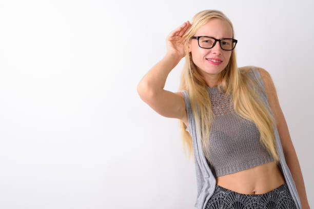 Young albino woman
