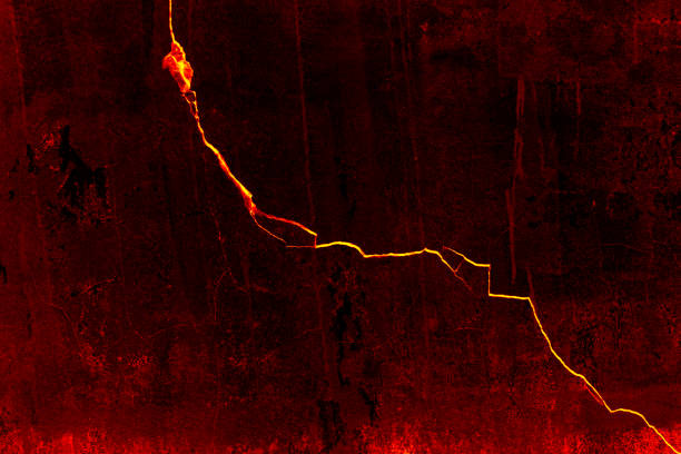 istock Lava crack wall background, Lava concept. 672298190