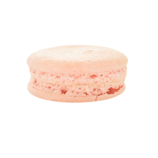 istock Macaroon strawberry flavour biscuit dessert pink color 672301216