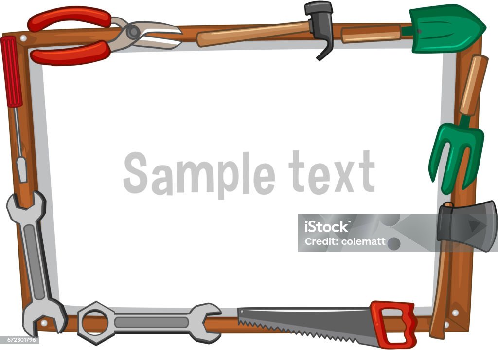 Set Tools Frame Frame Template With Different Tools Stock Illustration - Download Image ...