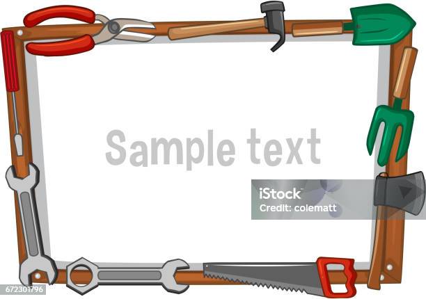 Frame Template With Different Tools Stock Illustration - Download Image ...
