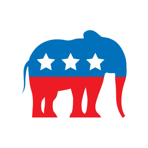 Republican political party animal Republican political party animal vector illustration design elephant symbols stock illustrations