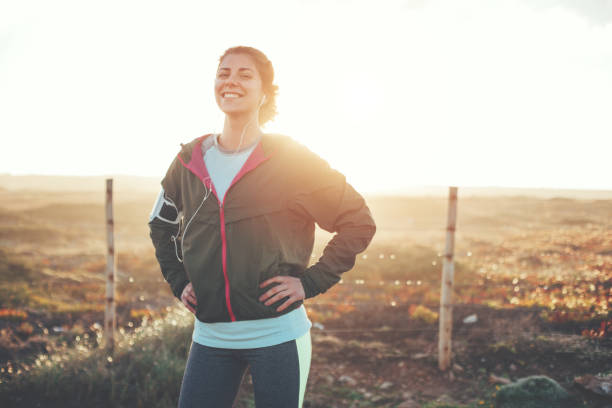 istock Woman athlete standing outdoors 672304582