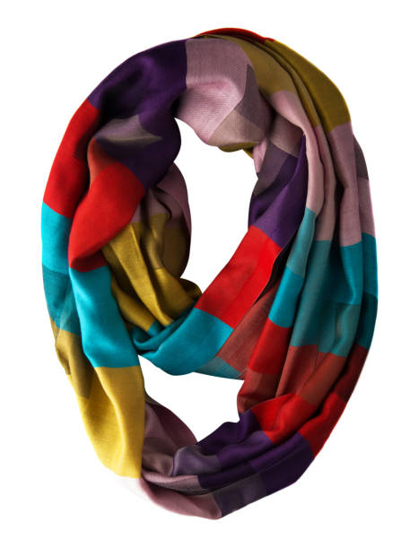 istock scarf summer. multicolored scarf. Scarf top view 672309408