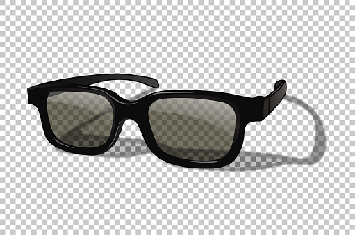Vector realistic 3D or sunglasses isolated on transparent background.