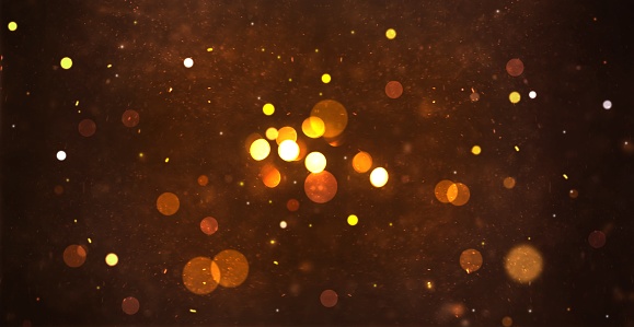 Gold abstract particle and bokeh for background