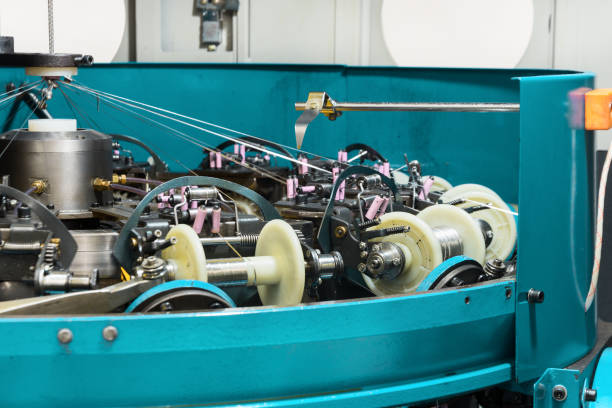 istock The mechanism of a braiding machine close-up 672314078