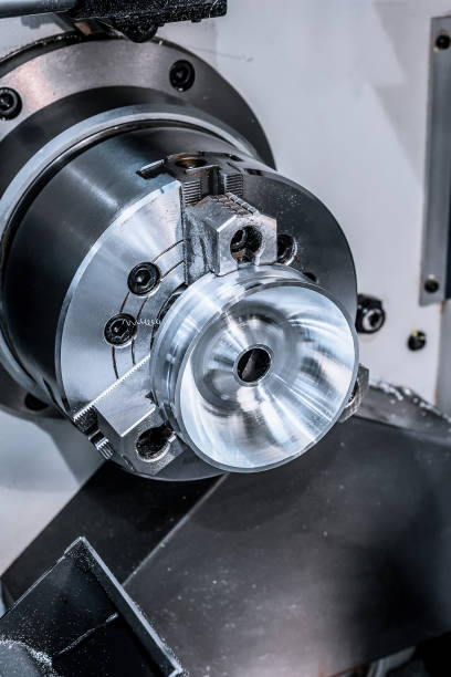 istock Machining of parts on a lathe 672317902