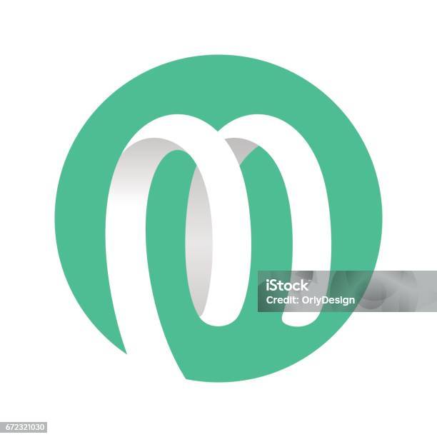 Spiral Ribbon Logo Green Circle Stock Illustration - Download Image Now - Letter M, Logo, Ribbon - Sewing Item