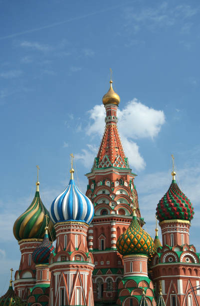 istock Domes of Saint Basil cathedral in Moscow 672323126