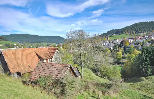 popular Village of Baiersbronn near Fruedenstadt in Black Forest,Baden-Württemberg,Germany