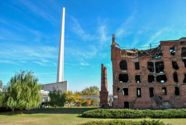 Ruined house during the war, Stalingrad, Russia