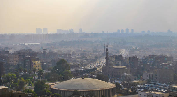 istock Panoramic view of Cairo from the citadel, Egypt 672325662
