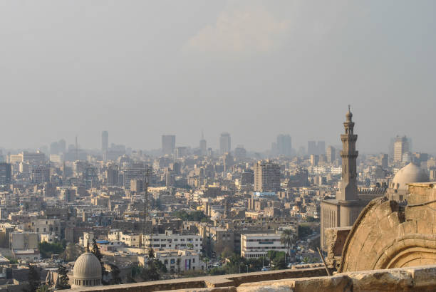 istock Panoramic view of Cairo from the citadel, Egypt 672325684