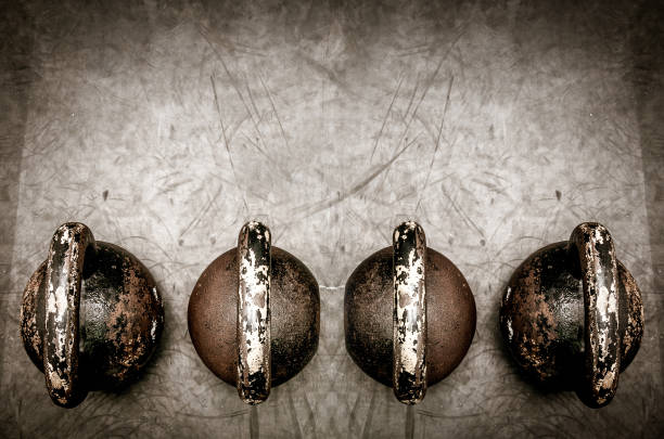 istock Kettle bells on the gym floor. 672332852