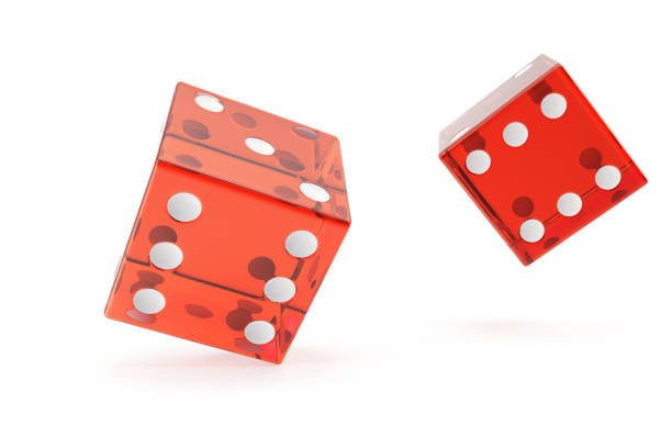 istock Red Casino dice, concept of gambling, on white background, 3d rendering 672342672