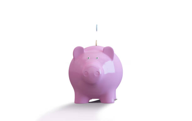 istock piggy bank on white background
