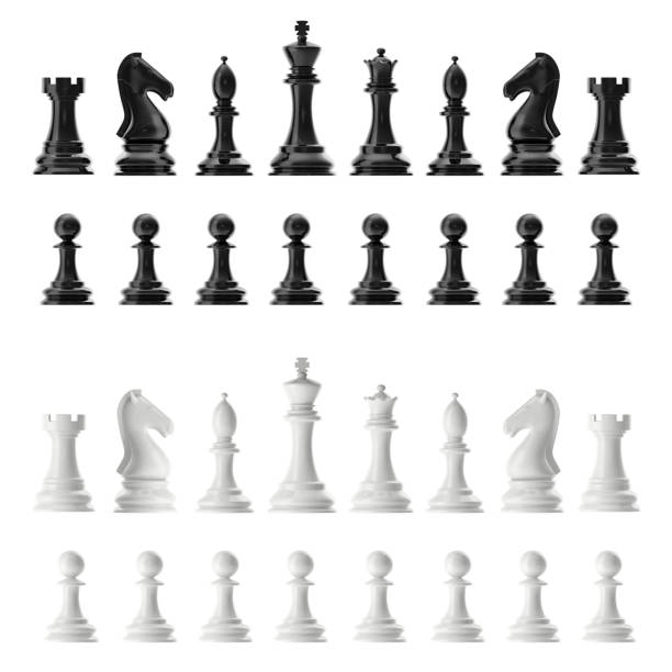 istock Transparent set of icons chess, isolated on white background, intelligent game, 3d rendering 672343834