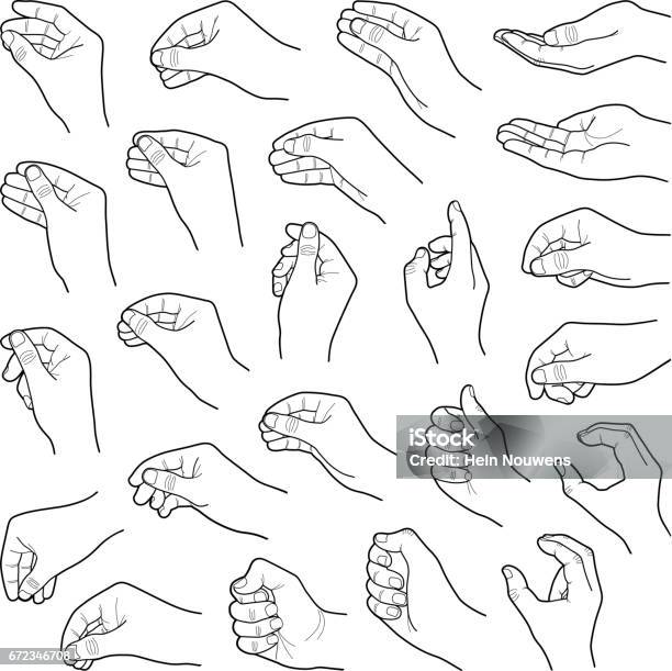 Pushing Hand Vector Hands Stock Illustration - Download Image Now - Hand, Pushing ...