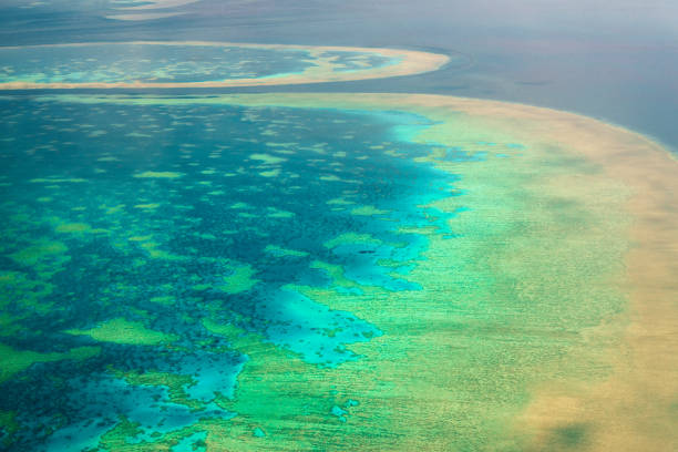istock Aerial view of the Great Barrier Reef 672347488