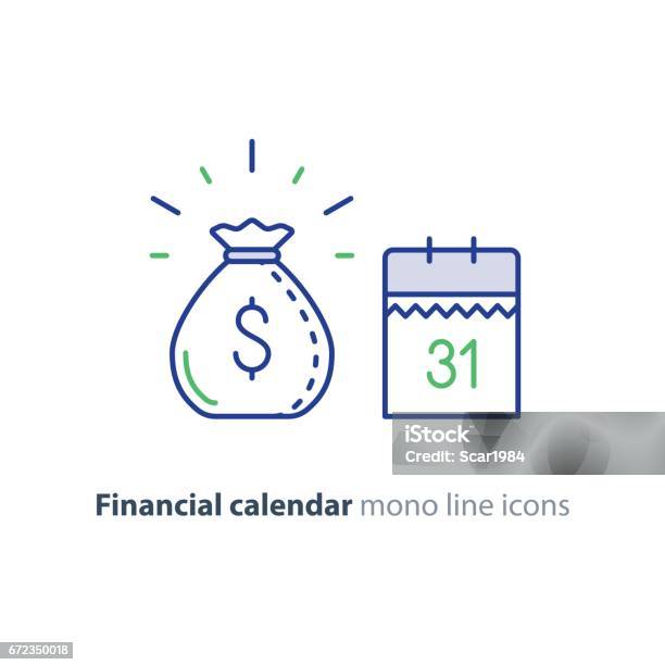 Payment Day Finance Calendar Icon Income Dividend Long Term Investment Stock Illustration - Download Image Now