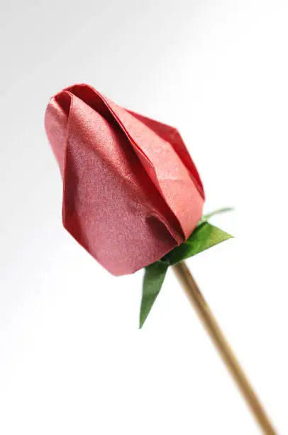 Origami Red Rosebud