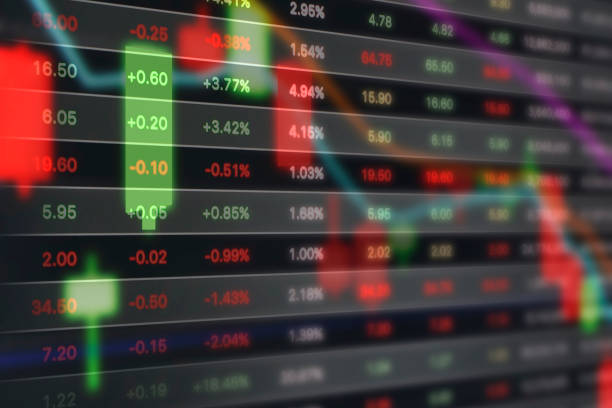 istock Stock market graph on digital tablet 672354616