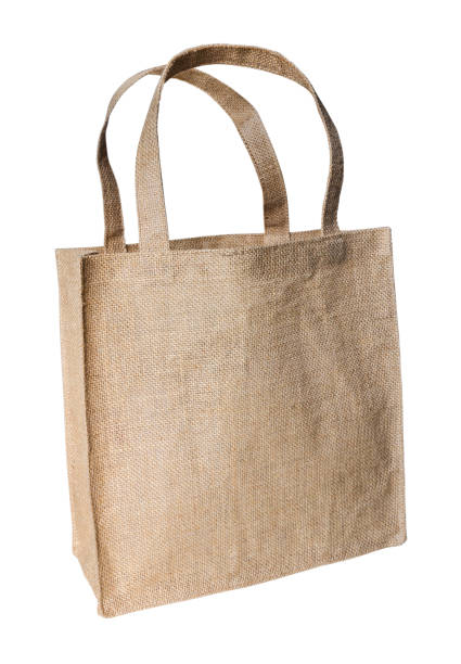 shopping bag made out of sack with clipping path - gunny sack imagens e fotografias de stock