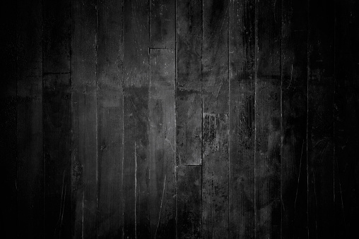 Rustic Old Dark Monochrome Woodgrain Fence Boards Abstract Background