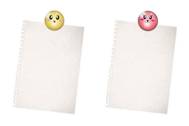 Empty paper sheet on white background. Paper note for add text message with magnet clip.