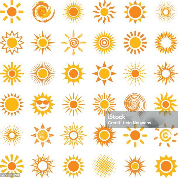 Sonne Symbole Stock Vektor Art und mehr Bilder von Sonne - Sonne, Sonnenlicht, Icon