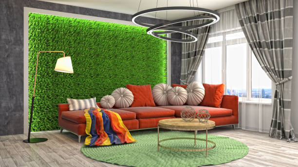 istock Interior living room. 3d illustration 672390558