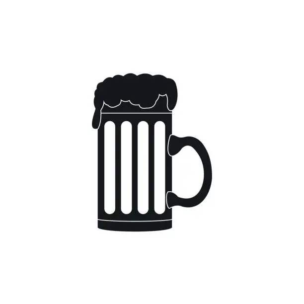 Vector illustration of Mug of beer icon, simple style