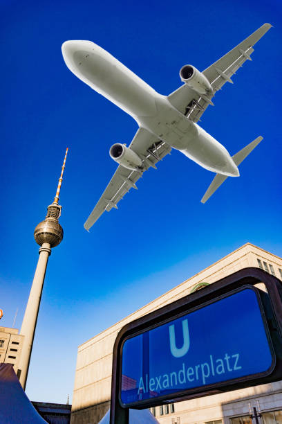 istock The Subway Station at the Alexanderplatz. Berlin. plane flying over Berlin 672394202