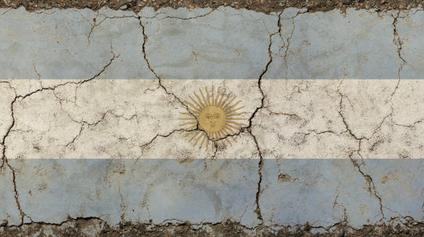 舊格魯格褪色的老式阿根廷共和國國旗 - argentinien messi 個照片及圖片檔