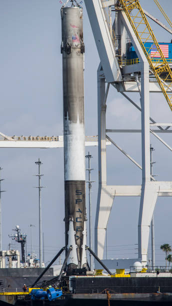 SpaceX SES 10 SES 10 Rocket Booster arriving to Port Canaveral elon musk stock pictures, royalty-free photos & images