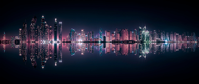 Dubai city viewed from Palm Jumeirah