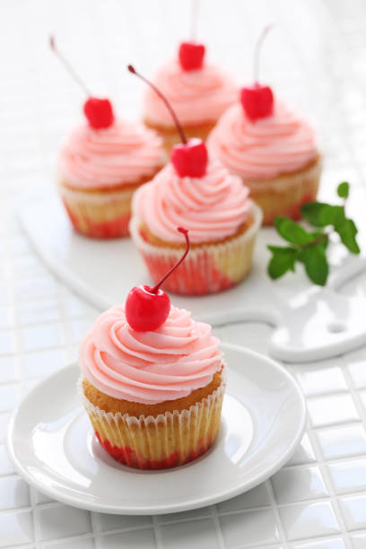homemade cherry cupcake