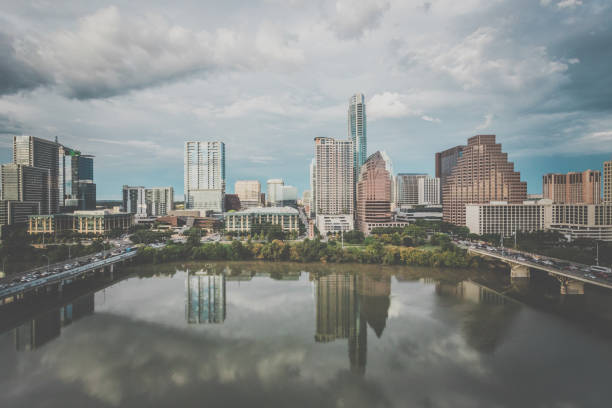 istock Austin Texas Downtown Skyscrapers Skyline Panorama Cityscape at Sunset 672418740