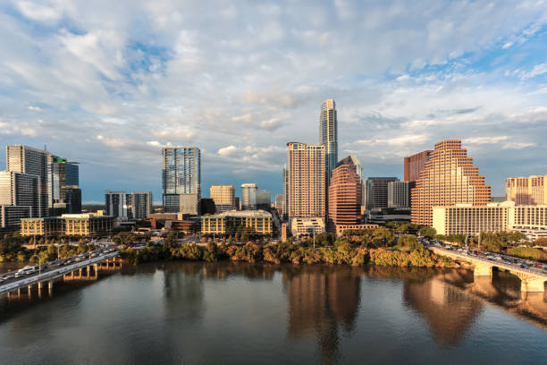 istock Austin Texas Downtown Skyscrapers Skyline Panorama Cityscape at Sunset 672418778