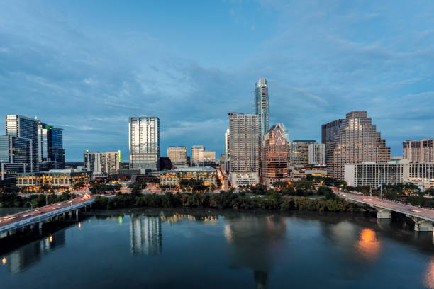 istock Austin Texas Downtown Skyscrapers Skyline Panorama Cityscape at Sunset 672418854