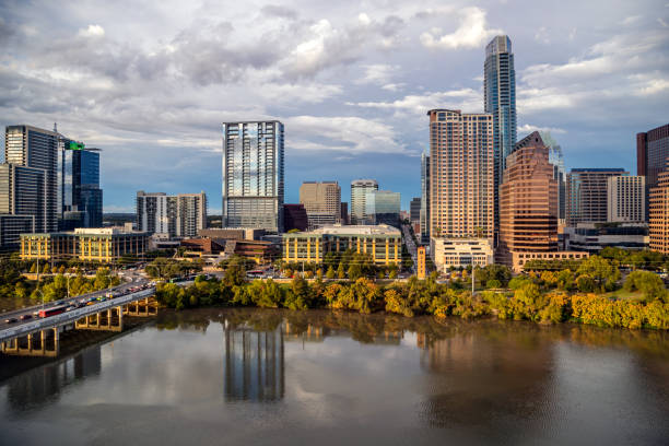 istock Austin Texas Downtown Skyscrapers Skyline Panorama Cityscape at Sunset 672419122