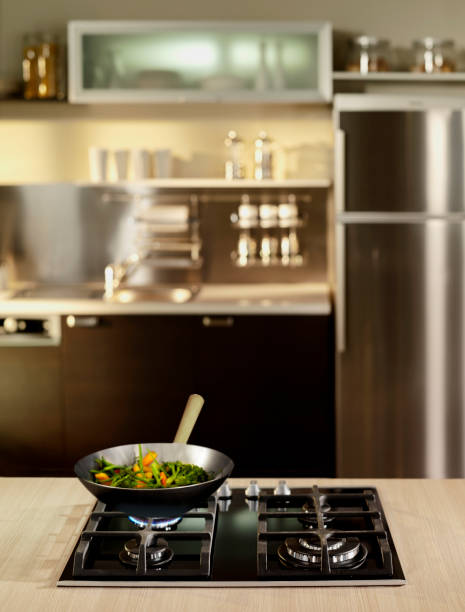 istock built in stove on a kithcen counter 672419124