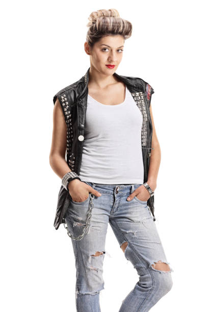 istock Punk girl looking at the camera 672421776