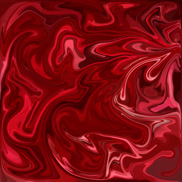 istock Red Digital Acrylic Color Swirl Or Similar Marble Twist 672421856
