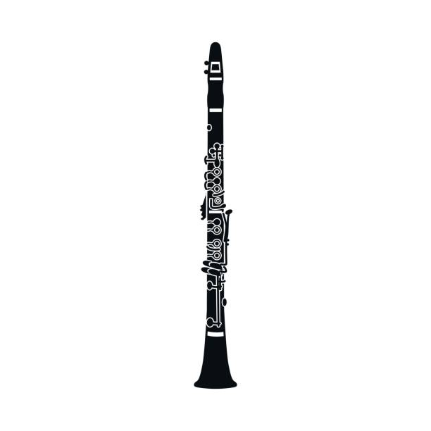 Clarinet icon, black simple style Clarinet icon in black simple style isolated on white background clarinet stock illustrations
