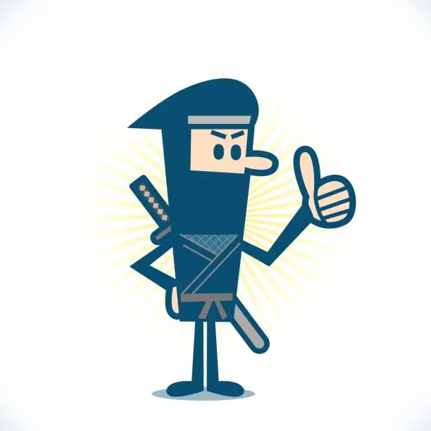 Vector illustration of Thumbs Up Ninja