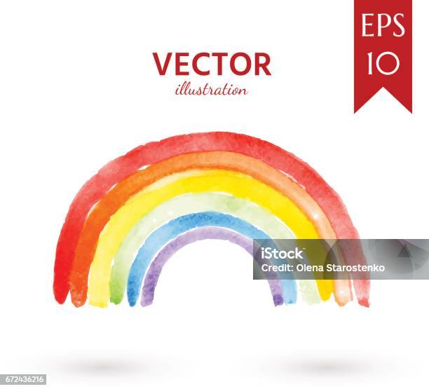 Aquarell Rainbow Stock Vektor Art und mehr Bilder von Regenbogen - Regenbogen, Aquarell, Malfarbe